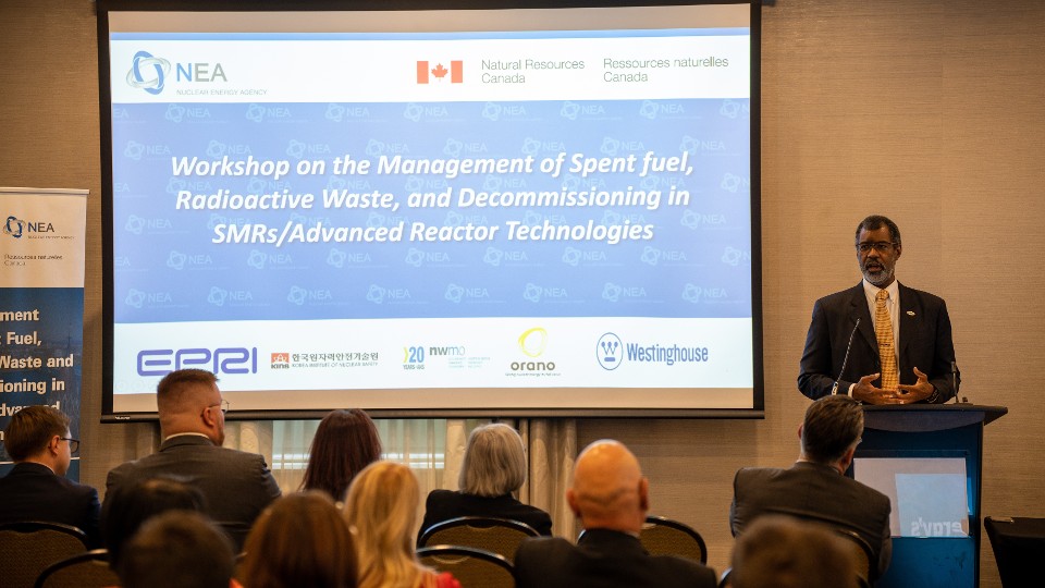 NEA Director-General William D. Magwood speaking at SMR fuel cycle workshop in Canada