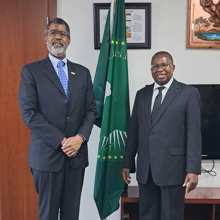 Director-General Magwood meeting with Commissioner Albert M. Muchanga, Commissioner for Economic Development,Trade, Tourism, Industry and Minerals of the African Union Commission.